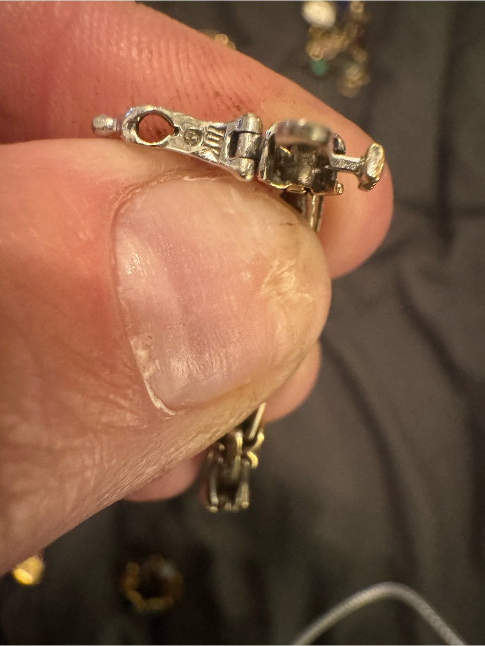 10K Two-Tone Gold and Silver Tennis Bracelet - 10K Gold Marked - Picture 8 of 8